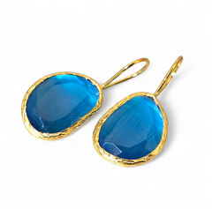 Glowdrop earring, Azure Blue Medium