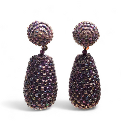 Beaded Drop Earring Purple