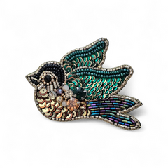 Brooch Emerald Flight
