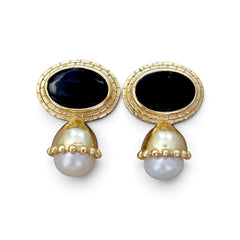 Earstuds: The Royal Onyx Crown Drop