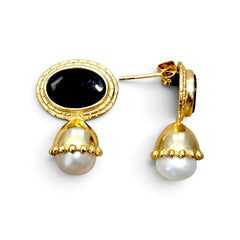 Earstuds: The Royal Onyx Crown Drop