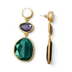 Earring Glow Line Green • Purple • Pearl