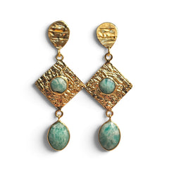Earring: Byzantine Drops- Amazonite