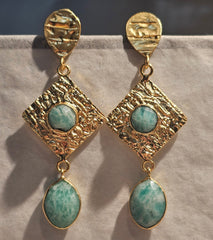 Earring: Byzantine Drops- Amazonite