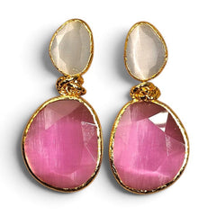 Earring Twin Glow  White & Pink