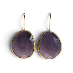 Glowdrop earring, Purple Grey Large