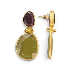 Earring Twin Glow  Purple-Grey & Olive