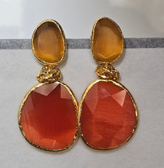 Earring Twin Glow  Yellow & Orange