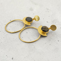 Earring: Eclipse Hoop Labradorite