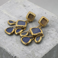 Earring: Raw Cascada Blue