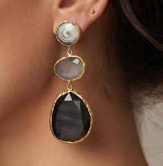 Earring Glow Line Olive • Grey • Black