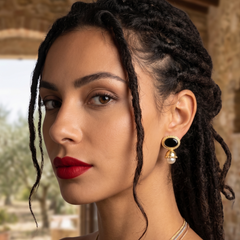 Earstuds: The Royal Onyx Crown Drop