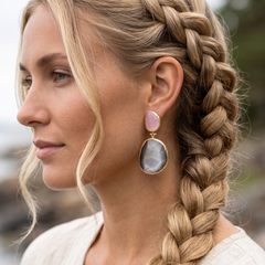 Earring Twin Glow Grey Pink