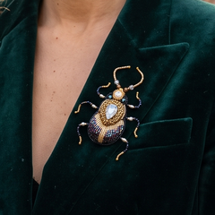 Brooch Black Beetle