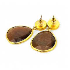 Earring Twin Glow Pearl & Brown