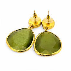 Earring Twin Glow Pearl & Olive