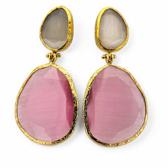 Earring Twin Glow  White & Pink