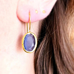 Glowdrop earring, Purple-grey Small