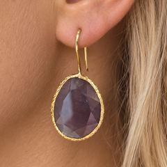 Glowdrop earring, Purple Grey Large